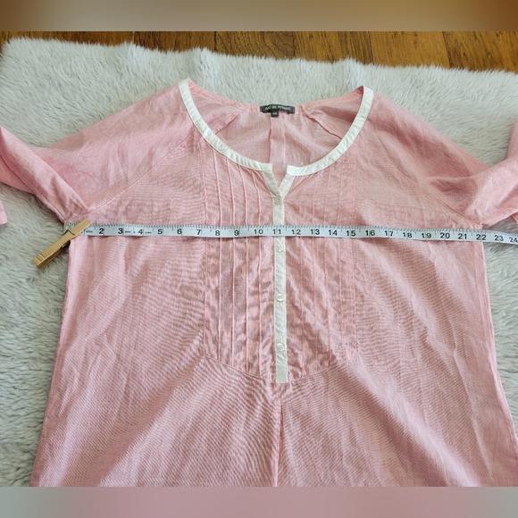 Mat De Misane Linen Blend Shirt Top Popover Size 44 US Large - Picture 10 of 11